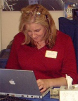 Deborah Shadovitz at work at her first MacGathering.