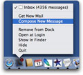Mail icon shows Compose New Message